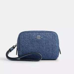 Coach Denim Wristlet Pouch - Indigo Blue